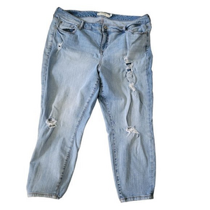 Torrid Womens Plus Size 22 Blue Ankle Skinny‎ Distressed Jeans